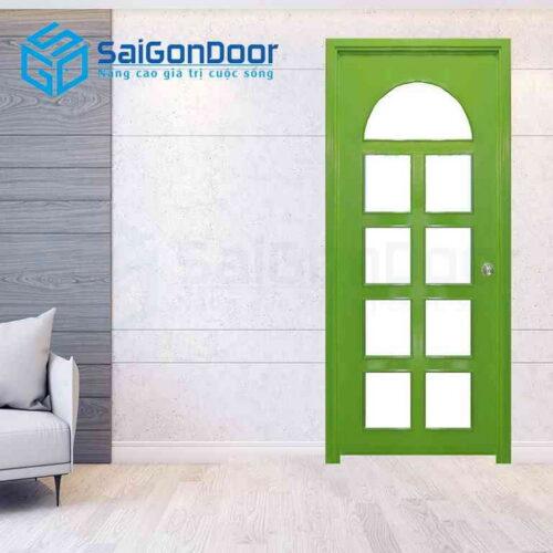 Cửa Gỗ MDF Veneer P1G9 xanh la