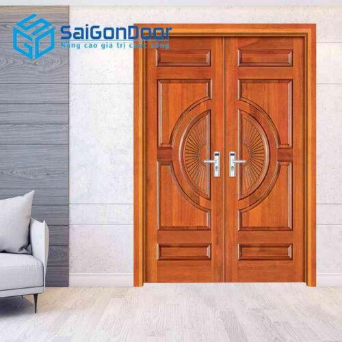 Cửa Gỗ Tự Nhiên 2 canh Gỗ do