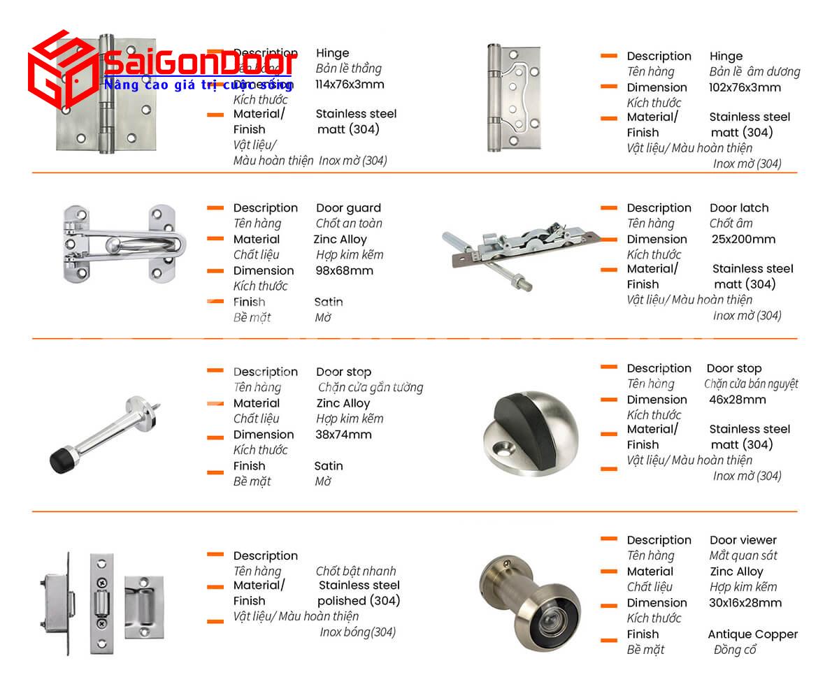 Các phụ kiện đi kèm giúp tăng khả năng ngăn cháy tốt