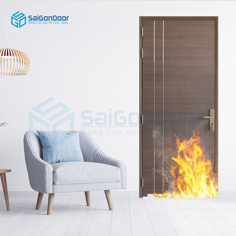 Cửa ngăn cháy nhà ở MDF Laminate P1R2