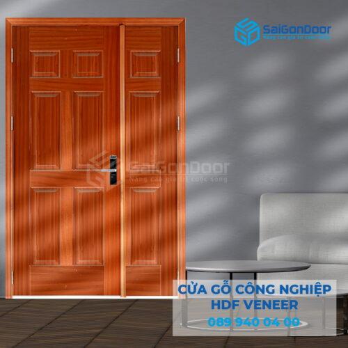 Cửa Gỗ HDF Veneer 9A-sapele-SGD