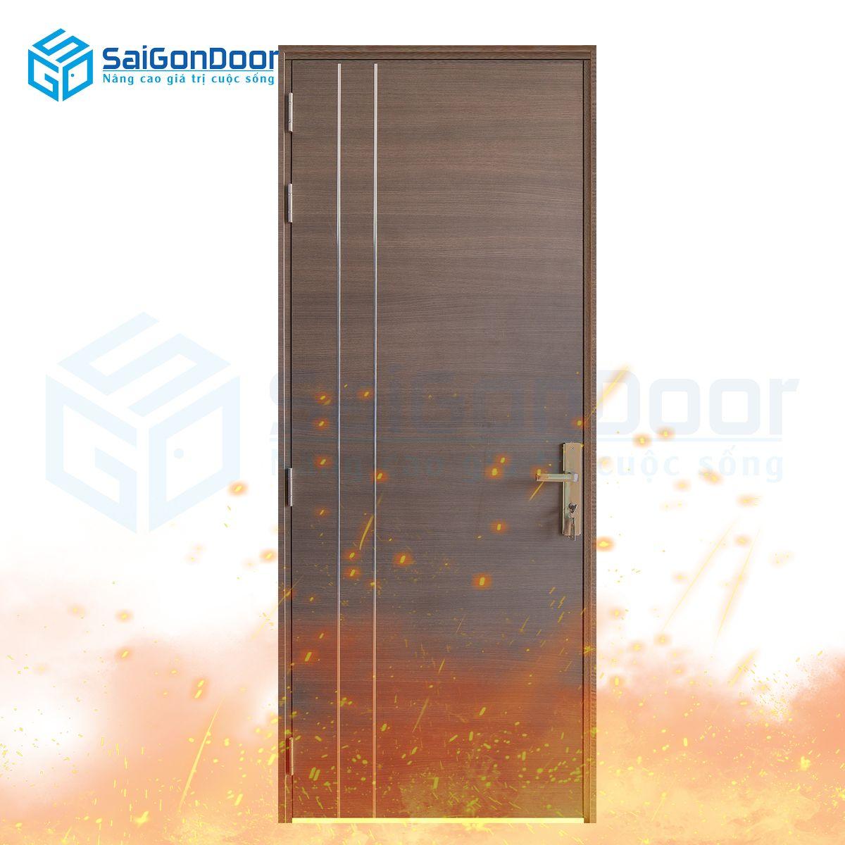 Mẫu cửa gỗ công nghiệp với khả năng chống cháy đặc biệt tăng độ an toàn cho chủ nhân căn nhà khi sử dụng