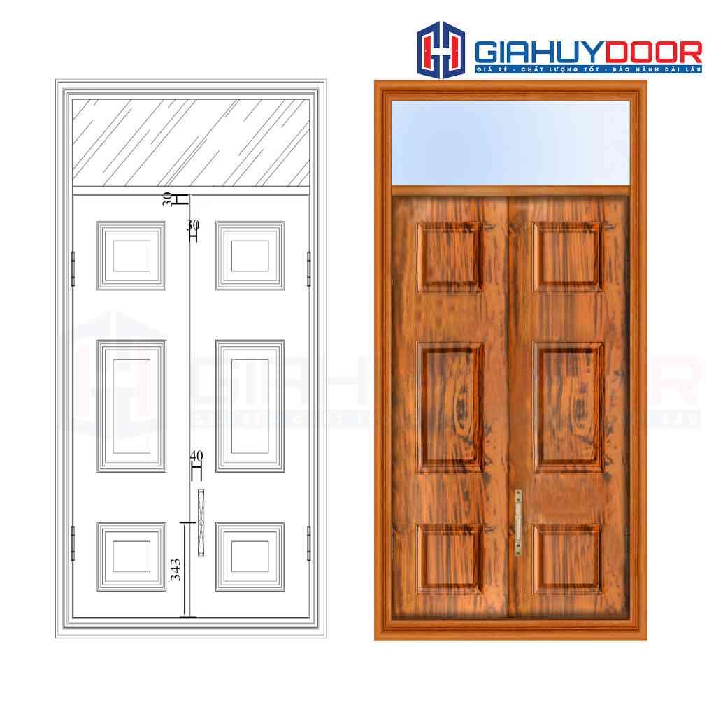 CS2H11-OT mau vang.png Cửa thép vân gỗ GHD CS2H11-OT mau vang