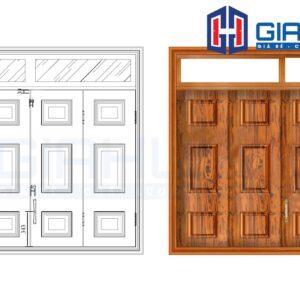 Cửa thép vân gỗ GHD CS4H11 mau vang