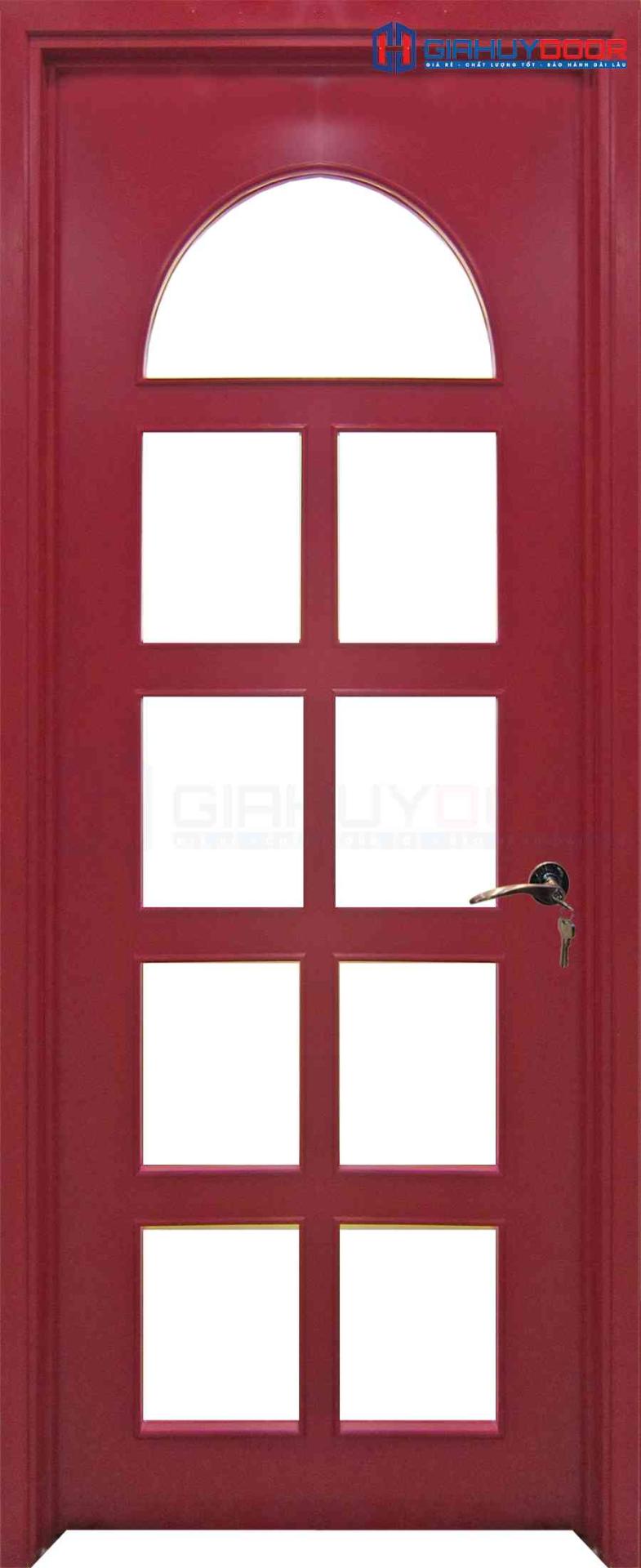 Cua go MDF Veneer P1G9 mau do.png Cửa gỗ công nghiệp MDF Veneer P1G9 mau do