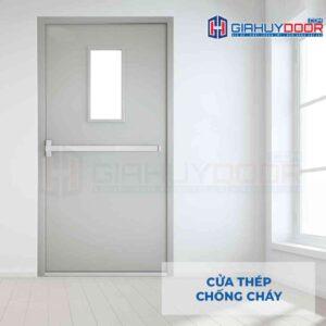 Cửa thép chống cháy TCC 1 canh o kinh thanh thoat hiem