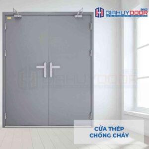 Cửa thép chống cháy TCC 2P dung 2 tay nam cua