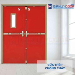 Cửa thép chống cháy TCC 2P1G1 thanh thoat hiem doi