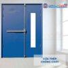 Cửa thép chống cháy TCC 2P1G1 xanh duong
