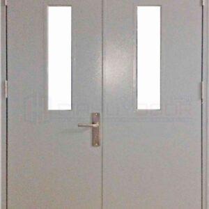 Cửa thép chống cháy TCC 2P1G2 xam
