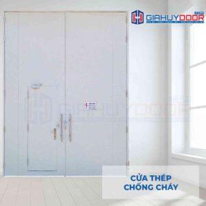 Cửa thép chống cháy TCC 3P canh nho lon cho nha xuong