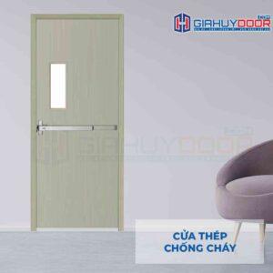 Cửa thép chống cháy TCC P1G1 xam thanh thoat hiem