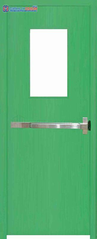 Cửa thép chống cháy TCC P1G1 xanh thanh thoat hiem