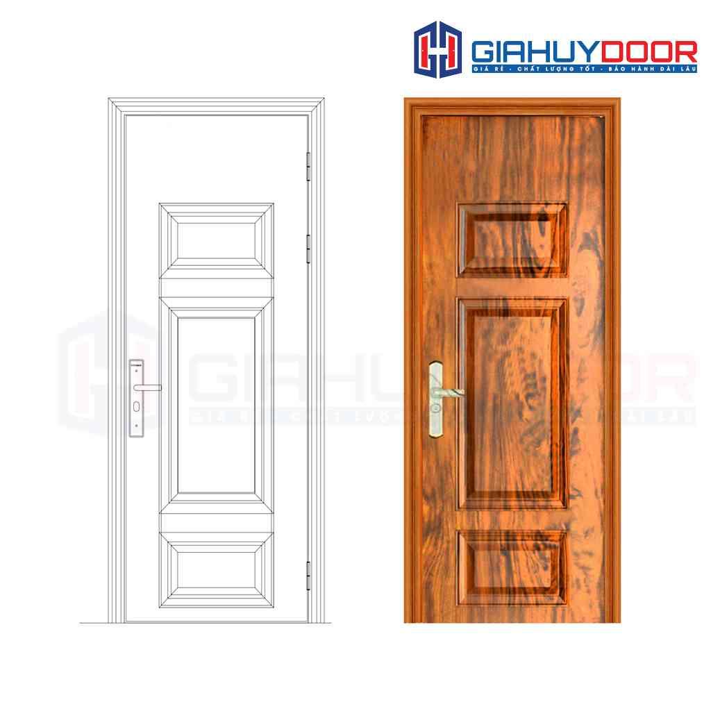 GS1H3 mau vang.png Cửa thép vân gỗ GHD GS1H3 mau vang