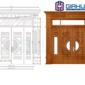 Cửa thép vân gỗ GHD GS4H4K-H4AK mau vang