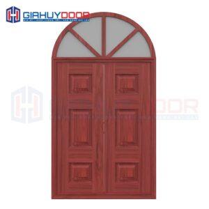 Cửa thép vân gỗ dạng vòm TVGVom-SGD-5