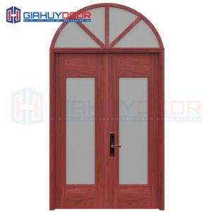 Cửa thép vân gỗ dạng vòm TVGVom-SGD-7
