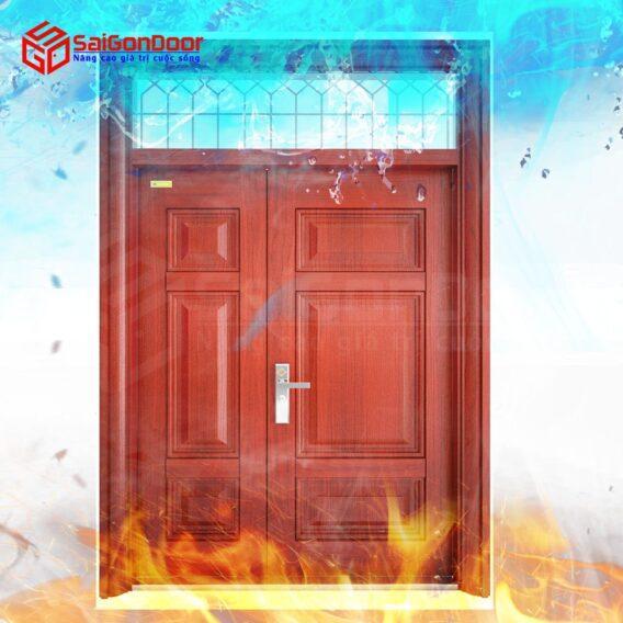Cửa thép vân gỗ chống cháy SaiGonDoor