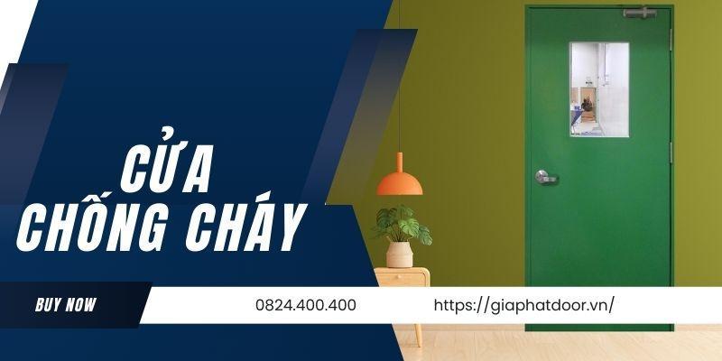 Cửa chống cháy màu xanh được phân phối bởi Gia Phát Door