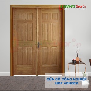 Cửa Gỗ Công Nghiệp HDF Veneer 2 canh 12A-ash