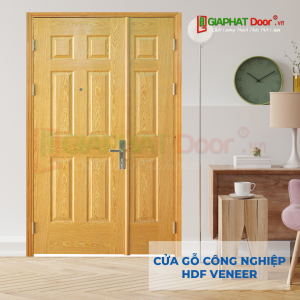 Cửa Gỗ Công Nghiệp HDF Veneer 9A ash 2 canh nho lon