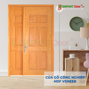 Cửa Gỗ Công Nghiệp HDF Veneer 9A-oak soi