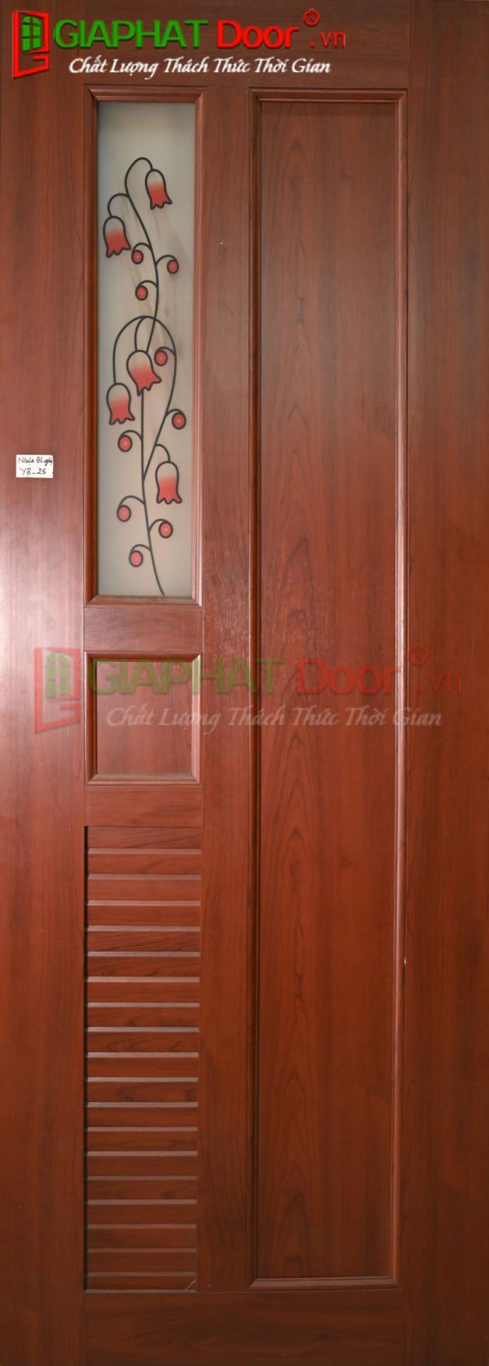 Cửa Nhựa Đài Loan GPD YB.25., Cửa nhựa cao cấp, cửa nhựa Đài Loan, Cửa nhựa vân gỗ, cửa nhựa giả gỗ, Cửa nhà vệ sinh, Cửa phòng tắm, Cửa thông phòng, cửa giá rẻ