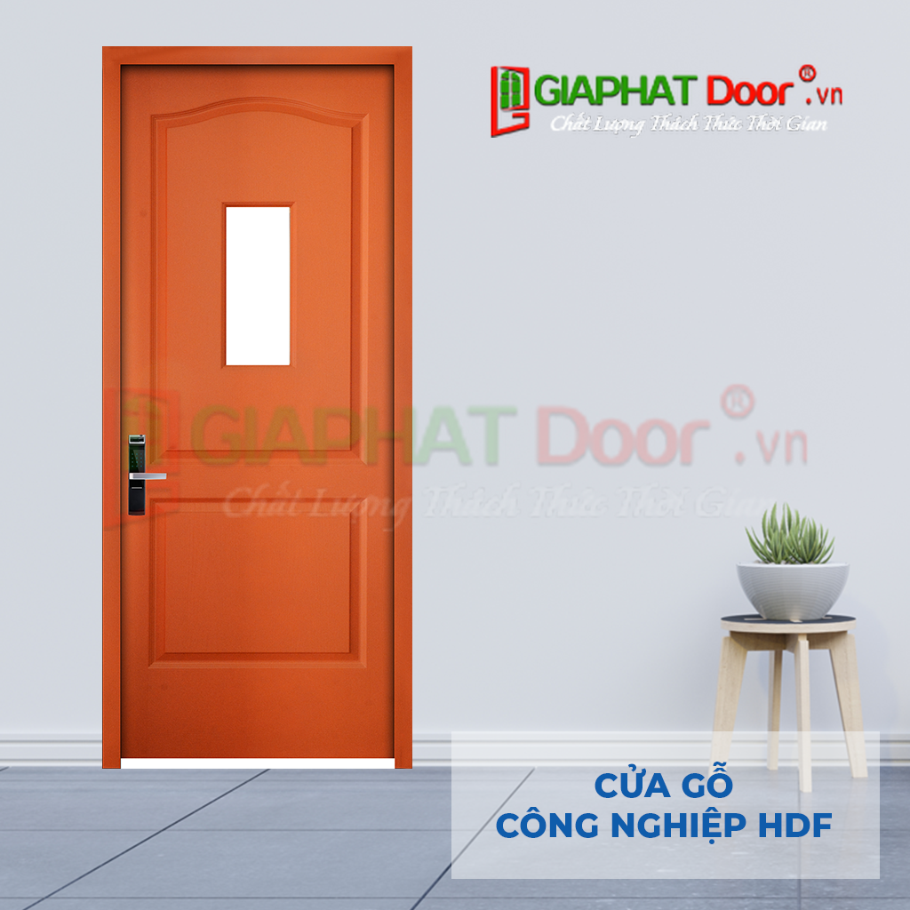 Cửa gỗ 1 cánh HDF sơn màu chất lượng cao tại quận 9