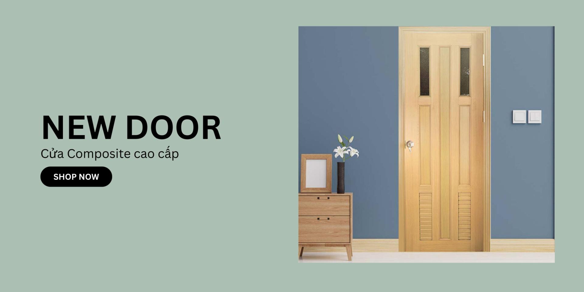 Cửa composite An Giang màu gỗ vàng