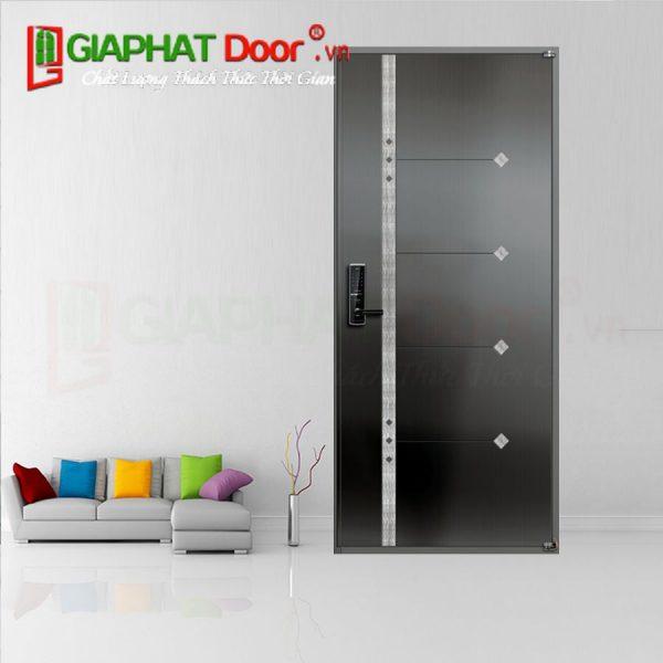 Cửa đi thông phòng bằng thép vân gỗ