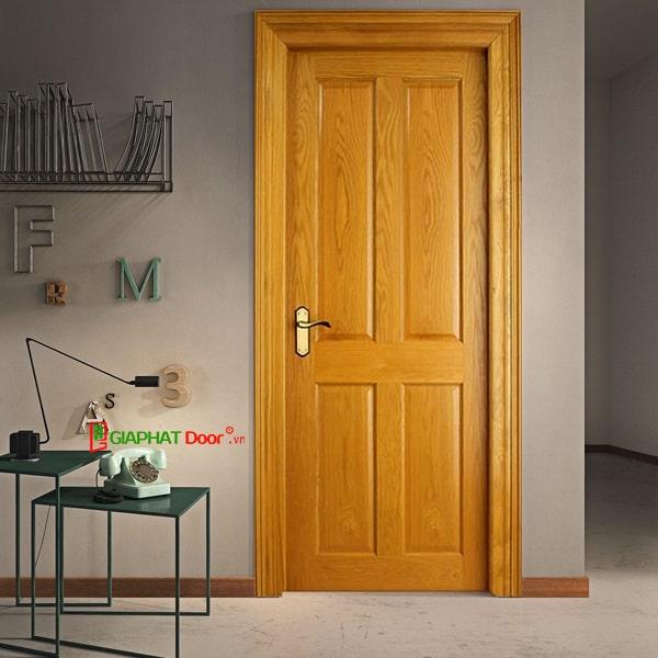 Mẫu Cửa gỗ tự nhiên đẹp cho phòng ngủ màu vàng nâu