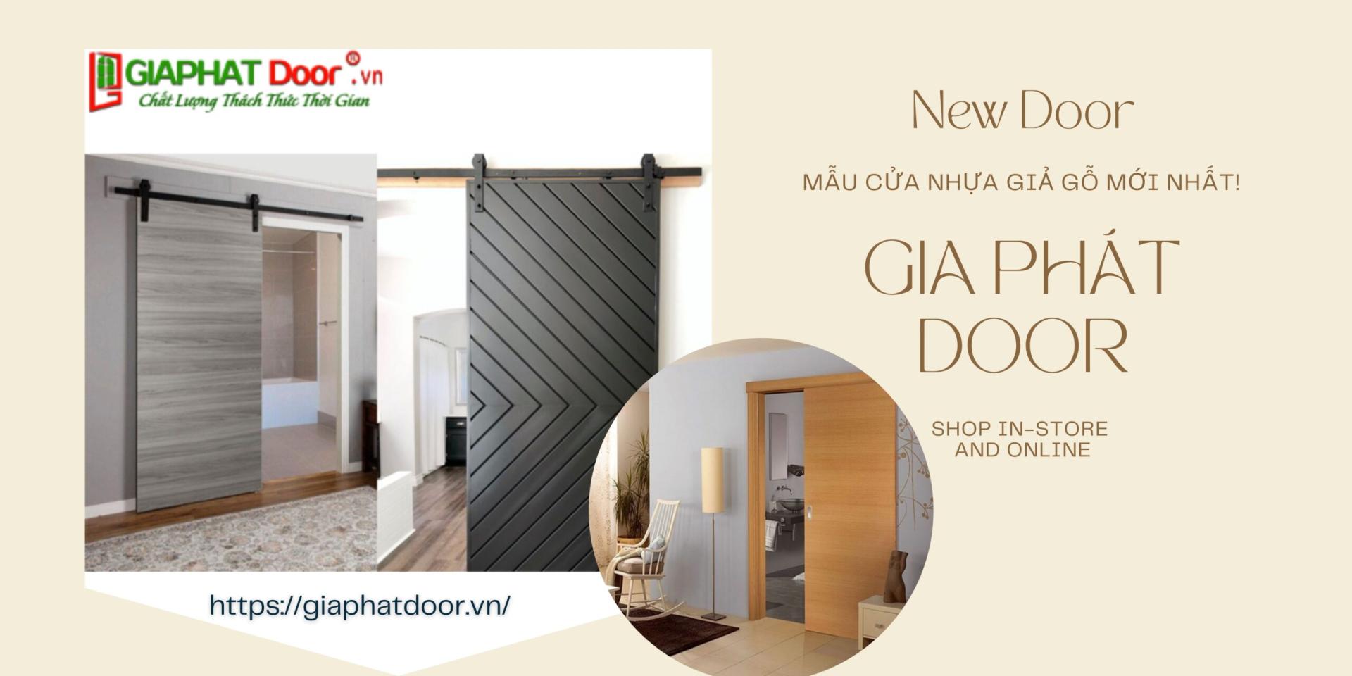 Cửa lùa nguyên tấm bằng nhựa giả gỗ