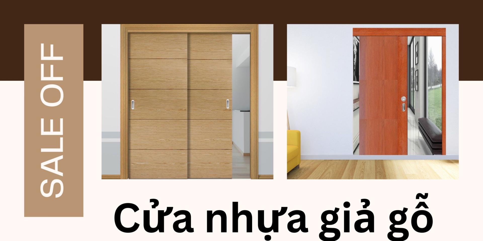 Cửa lùa nhựa vân gỗ âm tường