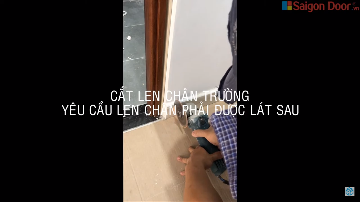 Đo cắt bớt nẹp và đo cắt len chân tường 