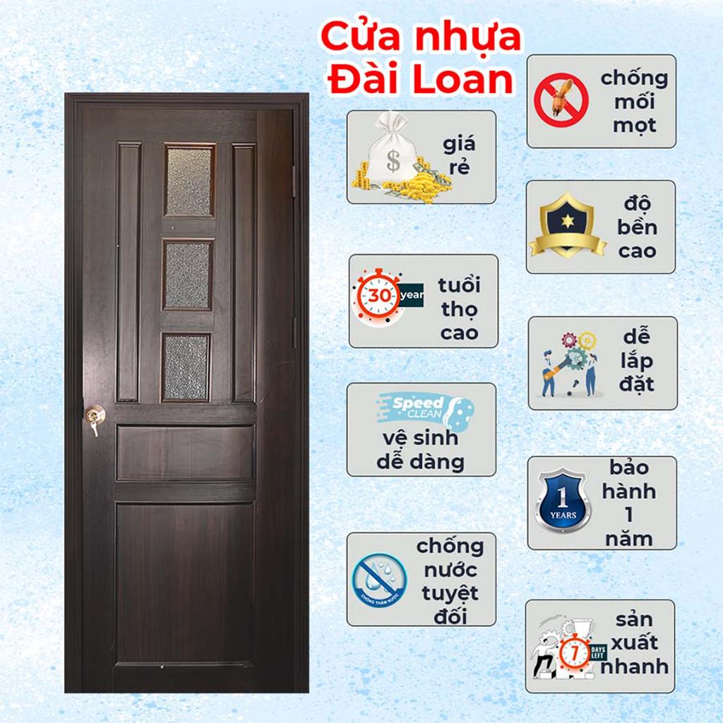 Cửa nhựa giả gỗ có chất liệu PVC Đài Loan