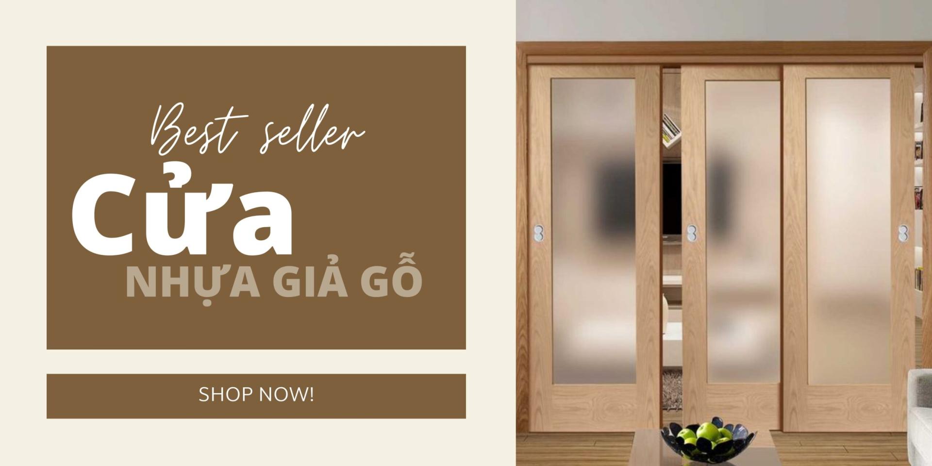 Cửa nhựa vân gỗ Bến Tre kiểu lùa ô kính
