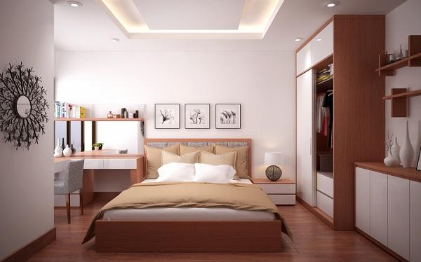 Không nên bố trí cửa phòng ngủ đối diện giường ngủ