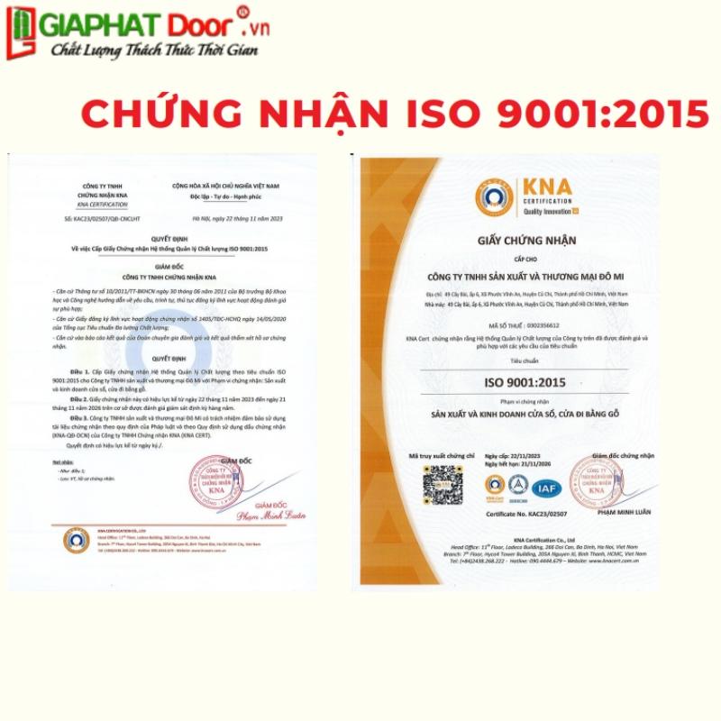Gia Phát Door đầy đủ giấy chứng nhận chất lượng sản phẩm 