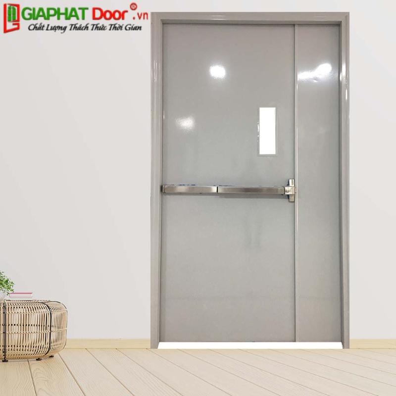 Mẫu cửa 2 cánh choosngg cháy có ô kính cánh lệch 