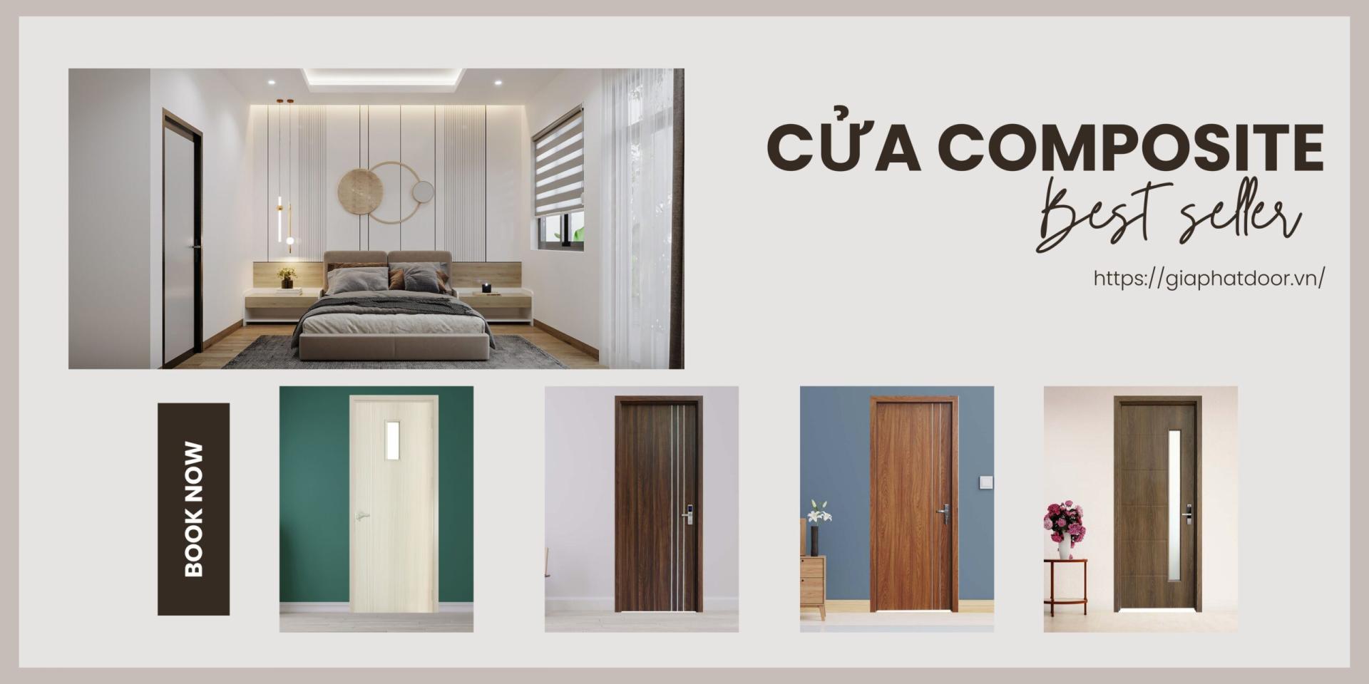 Mẫu cửa composite cho phòng ngủ theo phong cách hiện đại