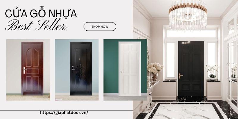 Mẫu cửa gỗ nhựa có trang trí tinh xảo được sản xuất bởi Gia Phát Door