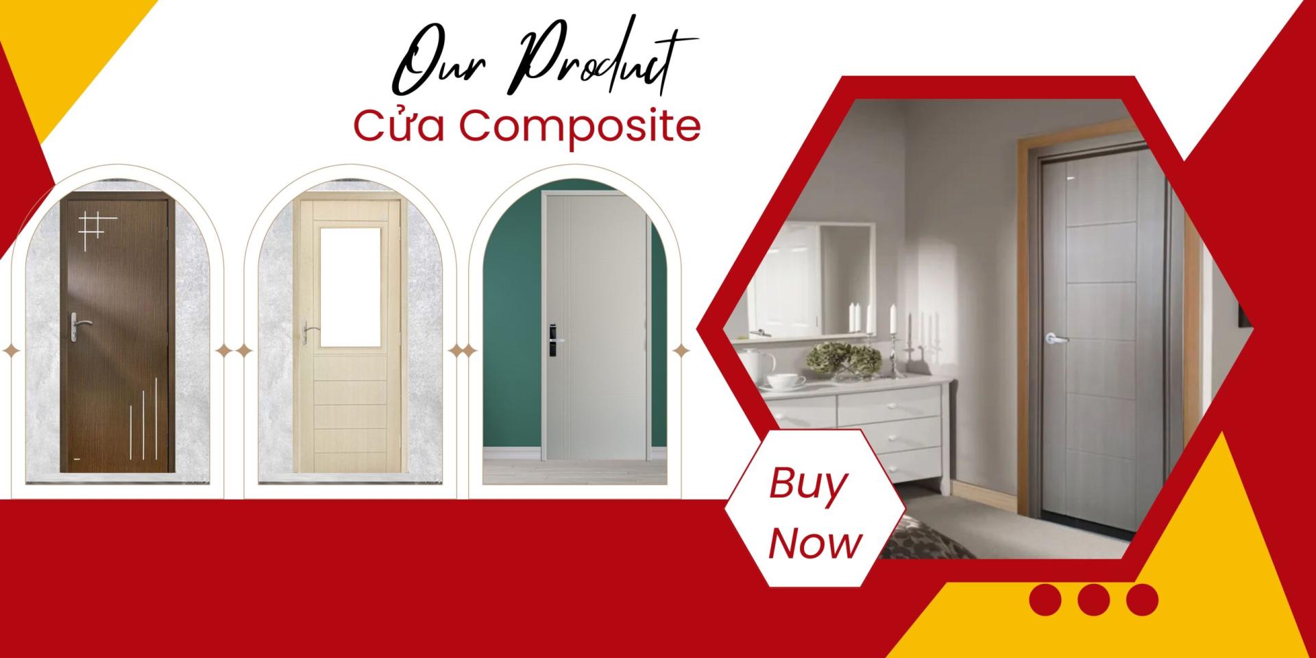 Mẫu cửa gỗ nhựa composite hiện đại cho phòng ngủ 