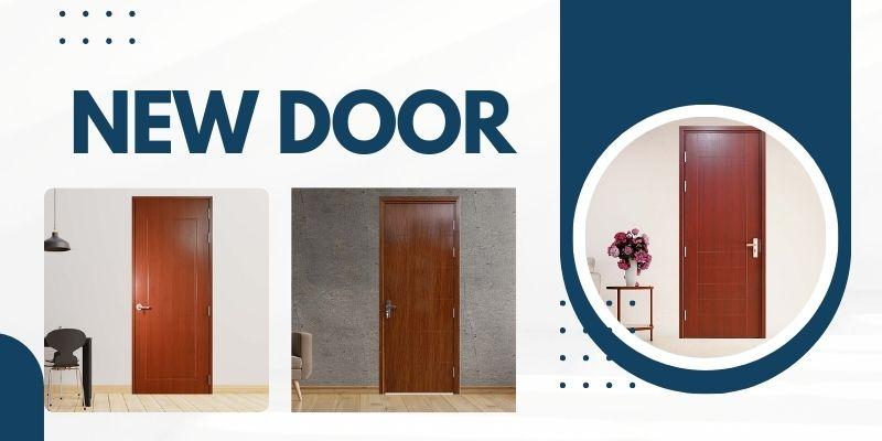 Mẫu cửa gỗ nhựa sơn PU màu cánh gián