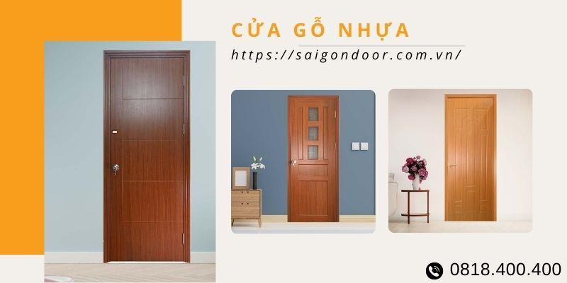 Mẫu cửa gỗ nhựa sơn PU màu hạt dẻ