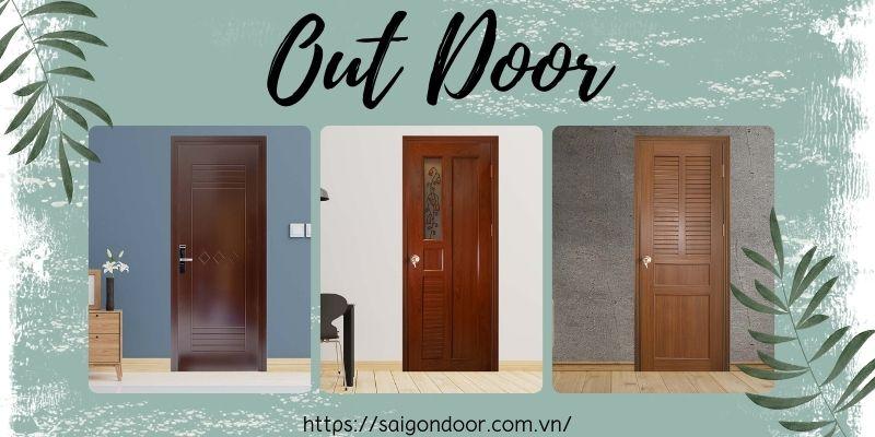 Mẫu cửa gỗ nhựa sơn PU màu nâu