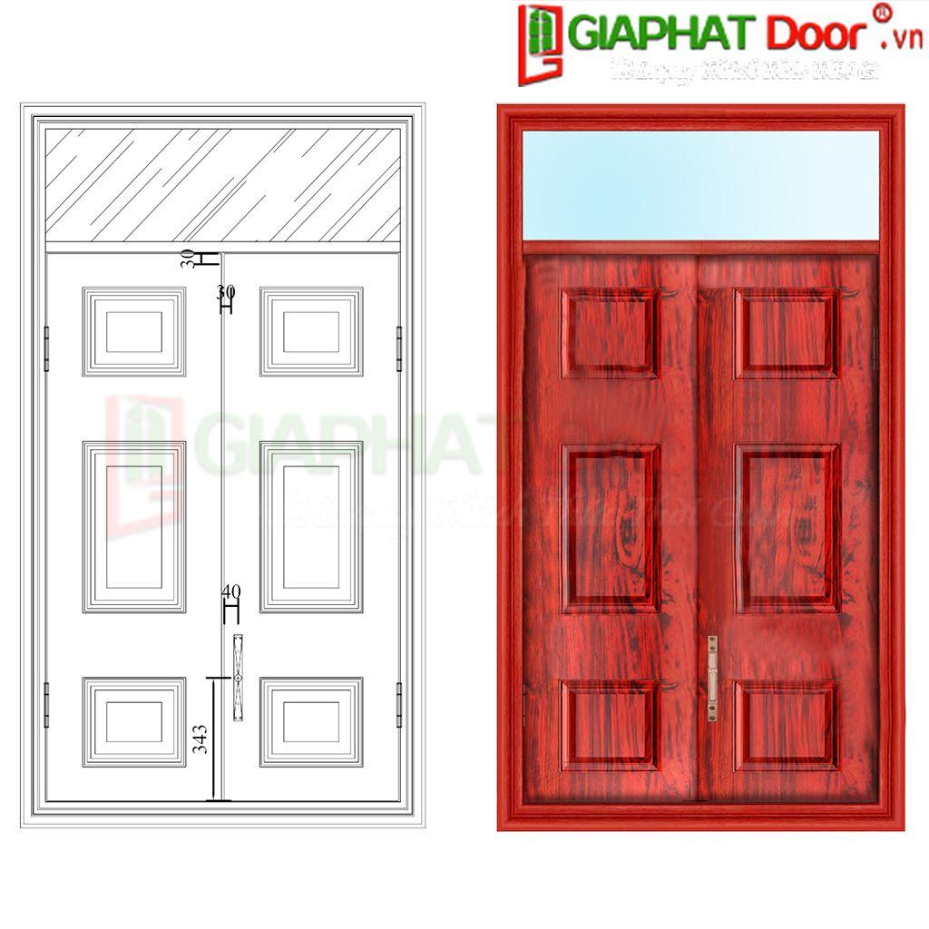 Mẫu cửa thép vân gỗ Mẫu cửa thép vân gỗ