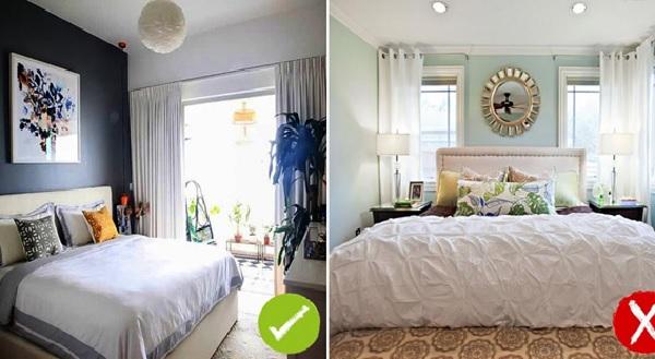 Không đặt đầu giường ngủ ngay cửa sổ