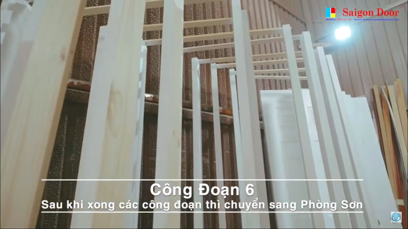 Sau khi hoàn tất các công doạn trên thì chuyển cửa sang bộ phận sơn