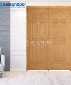 Cửa Gỗ HDF Veneer 12A Sồi 2 canh-HDFV-SGD