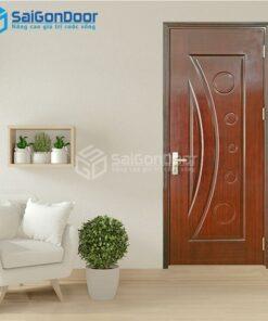 Cửa Gỗ HDF Veneer 1K Căm Xe 2-HDFV-SGD